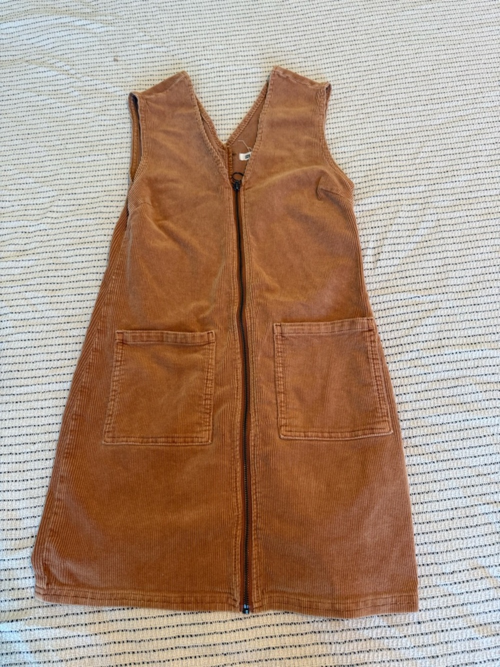 Billabong Rust Corduroy Zip Front Mini Dress
